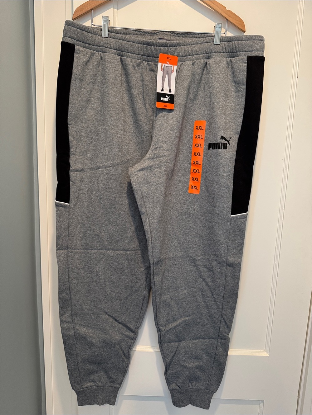 Puma Men's Gray and Black Jogger Sweatpants